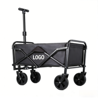 Chariot à grande roue en acier inoxydable à quatre roues avec poignée réglable, grande capacité, pliable, portable, robuste, pour le shopping, OEM
