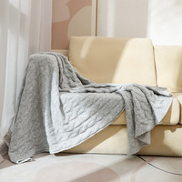 Plaid en tricot torsadé nordique, texture tressée en laine douce, couvre-lit, couverture de canapé, vente en gros