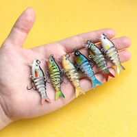 WildTrek 5.5cm 4.8g Mini Eklemli Swimbait Sert Balıkçılık Yemi Parçalı Levrek Yemi Tuzlu Su ve Tatlı Su İçin Batar Tip Yapay Yem