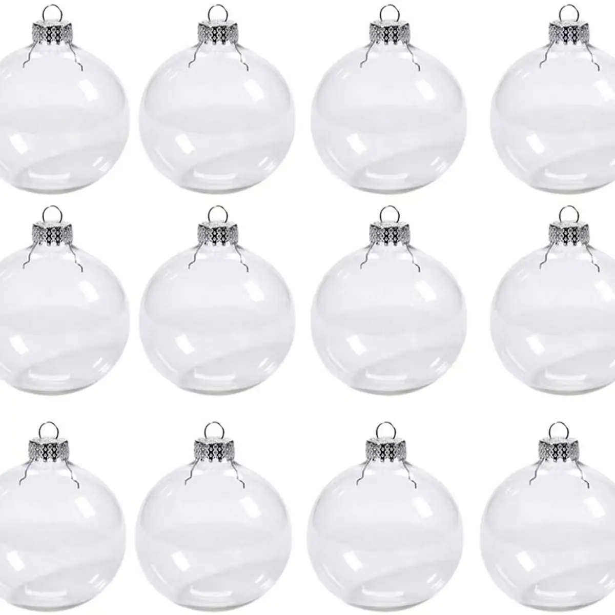 シルバーゴールドトップ3-20cmプラスチックラグジュアリークリアクリスマスボール装飾ハンギング透明クリスマスボール家の装飾用
