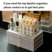 Boîte à bijoux empilable en acrylique transparent avec 3 tiroirs et plateau de rangement en velours pour bagues, boucles d'oreilles, bracelets, colliers – Organisateur