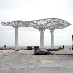 ประติมากรรมต้นไม้เหล็กกลวงสีสันสดใสคุณภาพสูงแบบกำหนดเอง สำหรับตกแต่งภายนอกอาคาร ศิลปะสมัยใหม่ งานศิลปะติดตั้งภายนอก - Product Image 3