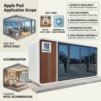 Nouvelle conception de maison modulaire préfabriquée Apple Cabin de 20 pieds, bureau en conteneur, maison portable, maison mobile