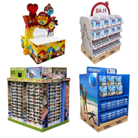 La poubelle en carton pliable nouvellement conçue affiche le plancher de plateau ondulé de supermarché publicité de vendredi noir de Noël