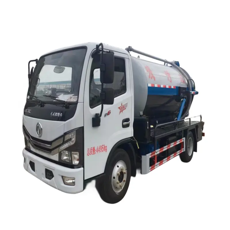 Dong Feng 6 Wielen 4*2 4*4 5cbm Man Diesel Rioolwagen Riolering Zuigmachine, Hogedruk Riolering Zuigwagen