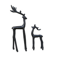 Noir fer renne décor de noël Vintage debout cerf pour salle à manger Table cheminée entrée étagères bureau intérieur