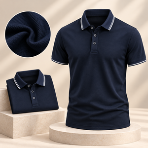 Ropa de Hombre, Polo Clásico con Cuello con Ribete, Camisa Polo Casual para Hombre, Logotipo Bordado Personalizado, Uniforme Corporativo, Fabricante de Ropa - Product Image 2