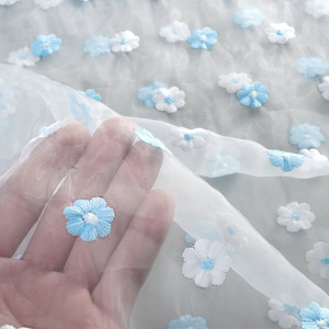 130 cm de large Organza prune broderie dentelle tissu pour mariage poupée robe Performance vêtements - Product Image 1