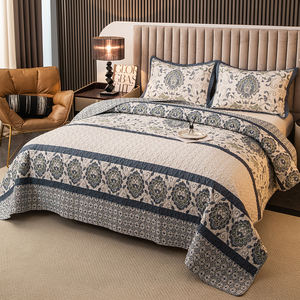 Set trapunta Queen multifunzione, copriletto per tutte le stagioni stampato in stile bohémien a 3 pezzi - Product Image 1