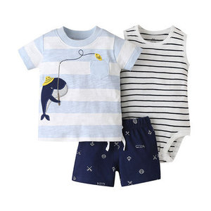 Conjunto de Ropa de Verano para Bebé Niño de 6 a 24 Meses, 3 Piezas: Pantalones Cortos, Camisa y Mameluco - Product Image 6