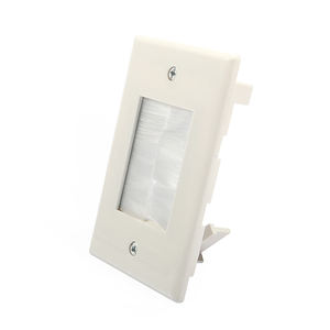 Plaque murale pour câble basse tension avec brosses en nylon et 2 clapets, sans boîtier arrière nécessaire - Product Image 3