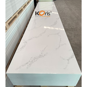 Prix d'usine Koris, pierre artificielle, marbre blanc, grande dalle, surface solide en acrylique pur modifiée, plaque pour comptoirs de cuisine - Product Image 1