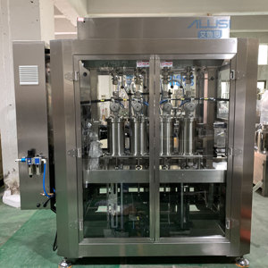 Fully Automatic 4 Heads Servo Piston Filling Machine PLC <b>Control</b> High Accuracy Viscous Liquid Paste Bottle Filler With Conveyor - Product Image 2