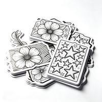 Autocollants Haoxuan en ligne artistique noir et blanc, découpés au laser en PP avec finition mate pour journaux, emballages, artisanat, cadeaux et décoration