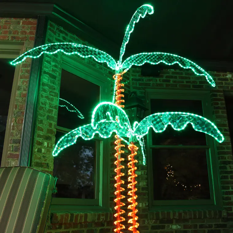 7 feet Outdoor Garden Christmas Decoration Deluxe Roped LED Lighted Palm Tree lights