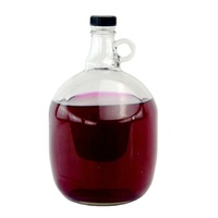 Bouteille en verre de vin Growler 2L 1gallon avec couvercle en verre ambré transparent de grande taille