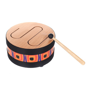 Ensemble de tambours de sol en bois de 6/7/8 pouces avec baguette, 3 tons, tambours à main en bois, instruments de musique Orff pour enfants, instruments de percussion - Product Image 3
