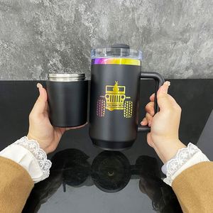 40oz H2.0 Tumbler White Blank Sublimation Rainbow Plated Water <b>Bottle</b> with Storage Compartment - Product Image 2