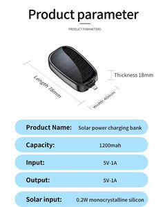 Batterie Externe <span class=keywords><strong>Solaire</strong></span> Mini et Fine Portable avec Entrée Type-C, Matériau PVC, Sortie 5W pour <span class=keywords><strong>iPhone</strong></span> Android, <span class=keywords><strong>Chargeur</strong></span> de Téléphone Portable Porte-clés - Product Image 6