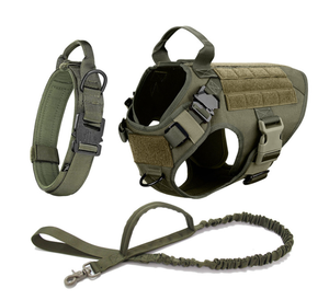 Grand <span class=keywords><strong>harnais</strong></span> <span class=keywords><strong>pour</strong></span> chien Pet berger allemand <span class=keywords><strong>Malinois</strong></span> gilet d'entraînement tactique chien <span class=keywords><strong>harnais</strong></span> et laisse ensemble - Product Image 1