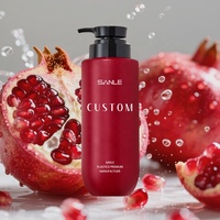 Emballage cosmétique personnalisé, bouteille en plastique cylindrique rouge et blanche, bouteilles de shampooing et d'après-shampooing, bouteille de lotion en plastique