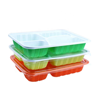 Boîte à lunch Bento en plastique PP jetable Compartiments forme rectangulaire micro-ondable Conteneurs alimentaires à emporter pour le stockage portable