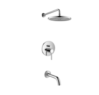 Bec de bain en laiton mural moderne brossé chromé pour baignoire-douche