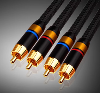 Câble d'interconnexion RCA mâle-mâle RASANTEK RCA-022 de haute qualité, conducteur plaqué or 99,99 % OFC, gaine en PVC, 2 m, microphone/haut-parleur