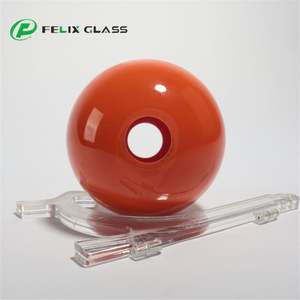 Lustre à abat-jour moyen en verre soufflé, couleurs orange, avec LED pour la protection des yeux, trous personnalisés, OEM, fabricant chinois - Product Image 5