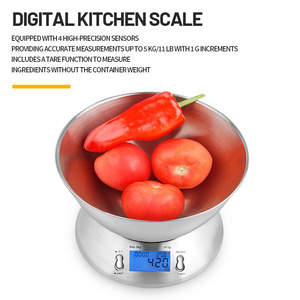 Balança Digital Portátil de 5kg/1g em Aço Inoxidável com Display LCD, Suporte OEM, Design Moderno e Acessível - Product Image 1