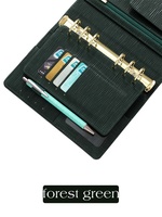 Hongbo Meilleure vente 6 anneaux A6 Saffiano Epi cuir lâche tableau de bord feuille de mouche pour planificateur avec 6 fentes pour cartes et une boucle élastique pour stylo