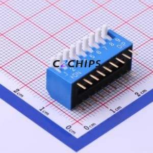 DP-09BP DIP Switch Through hole Component (THT) Switch Piano Key Single Pole Single Throw 9-Bit 2.54mm - Product Image 1