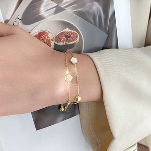 2025 Bijoux de Mode Bracelet Fleur Trèfle en Argent 925 pour Femme Plaqué Or 18K Ornement de <span class=keywords><strong>Main</strong></span> en Argent Sterling Chaîne - Product Image 2