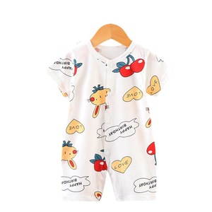 ชุดรอมเปอร์เด็กแรกเกิด Summer Infant สำหรับเด็กผู้ชายและเด็กผู้หญิง อายุ 0-1 ปี เสื้อผ้าแฟชั่น ผ้าฝ้ายออร์แกนิค 100% ลายการ์ตูน ติดกระดุมแถวเดียว - Product Image 4