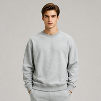 Sweat-shirt à col rond en molleton épais pour homme, hiver, brodé, imprimé, sérigraphié, logo personnalisé, uni, vierge, coupe oversize, décontracté