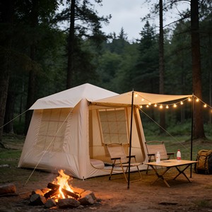 경량 고급 사막 글램핑 텐트, 옥스포드 캔버스 외부 텐트, 고급 중동 캠핑 휴가를 위한 방풍 넓은 공간 텐트 - Product Image 2