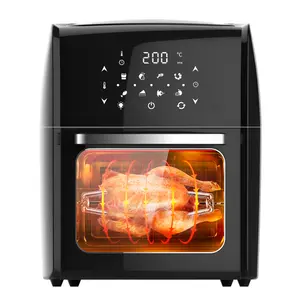 Forno quente elétrico fritadeira a ar, 14l 2000w sem fumos fogão quente forno com tela sensível ao toque digital para assar assados rotissura