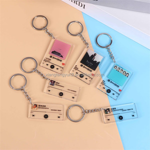 Llavero de Acero Inoxidable con Forma de Dibujo Animado en Acrílico Personalizado, Impresión Tipográfica para Texto Personalizado, Anillo Multifuncional para Llaves, Etiqueta de Identificación - Product Image 1