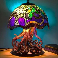 Lámpara de Mesa LED de Resina con Forma de Hongo, Decoración Bohemia, Serie de Plantas de Resina Teñida, Luz Nocturna