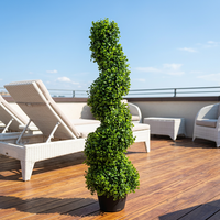 Arbre en spirale artificiel de 120 cm, type Milan, éco-responsable, feuilles vertes réalistes, décoration intérieure et extérieure pour mariage