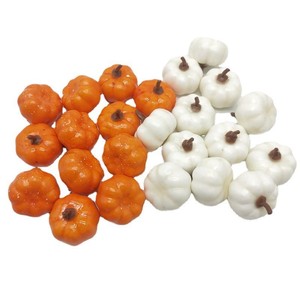 12 pezzi di piccole dimensioni rustica raccolto bianco zucche artificiali per Halloween, decorazione del ringraziamento autunnale che abbellisce il raccolto - Product Image 4
