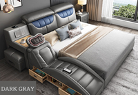Cadre de lit King Size Meuble de chambre à coucher moderne italien de luxe de style européen Carton Ensemble de chambre à coucher pliable Pin