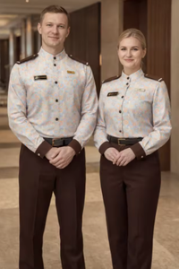 Vesbhusha OEM Unisex Professional Chef <b>Jackets</b> 100% Polyester Digital Print Long Sleeve Regular Fit Restaurant & Hotel Use - Product Image 3