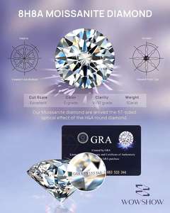 D colore VVS Moissanite dichiarazione <span class=keywords><strong>rosario</strong></span> da sposa collana laboratorio coltivato diamante con placcatura in <span class=keywords><strong>argento</strong></span> <span class=keywords><strong>catena</strong></span> di rodio - Product Image 5