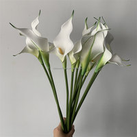 Bunga Calla Lily Buatan Berkualitas Tinggi L-116, Realistis, Lembut, 2 Kepala, Bunga Calla Lilies Palsu untuk Dekorasi Pernikahan, Natal, dan Rumah