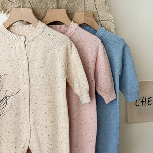 Baju terusan bayi uniseks, Jumpsuit 100% katun rajutan cetak memanjat pakaian untuk bayi balita musim gugur dan musim dingin - Product Image 3