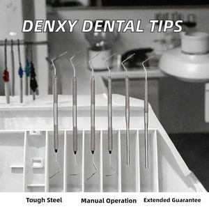 Ensemble de curettes manuelles en acier inoxydable dentaire, 6 pièces, pour le nettoyage et le remplissage des dents, équipement de classe I - Product Image 2