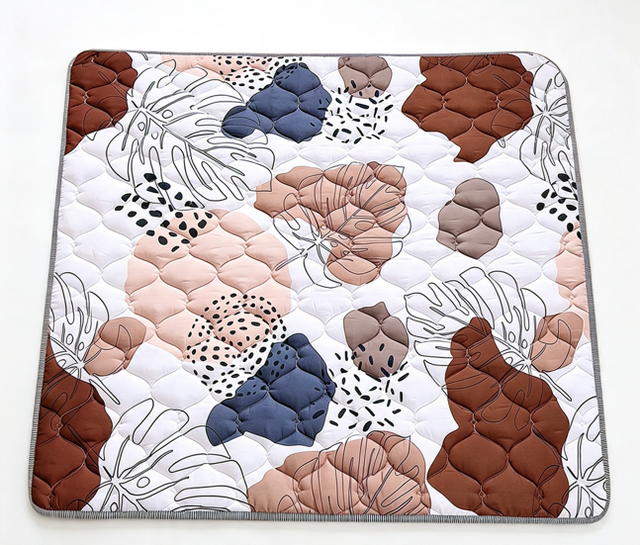 Thick Waterproof Cotton Quilted Baby Play Mat Foldable Cushioned Floor Rug Machine Washable Indoor Outdoor Tummy Time 0-24