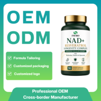 OEM ODM Complexe de longévité NAD+ Resvératrol 90 capsules végétales Berbérine Fisetine Quercétine Supplément anti-âge pour l'énergie cellulaire