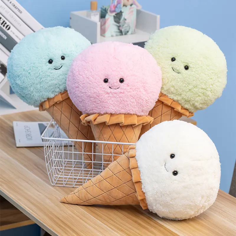 yanxiannv trending products 2023 new arrivals All kinds of flavors Smiling ice cream Stuffed toy small Sweet cone pendant